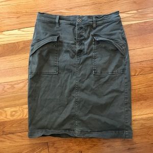 Olive green pencil skirt
